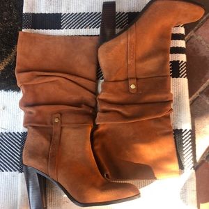 Donald Pilner suede cognac boots